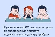 Правительство РФ сократило сроки предоставления лекарств подопечным фонда «Круг добра»